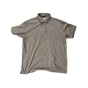 Men's Patagonia navy/white striped organic cotton polo shirt size L